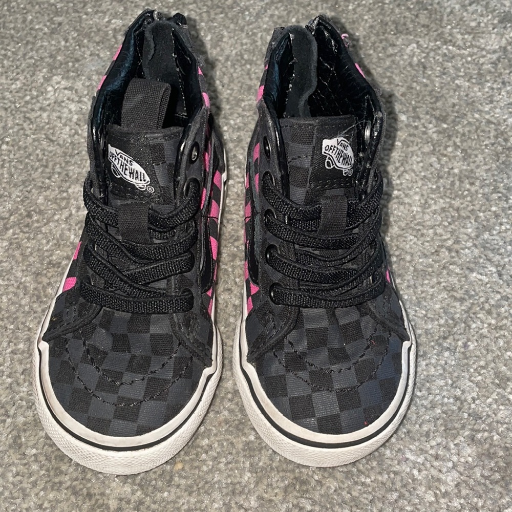 Baby pink checker Vans